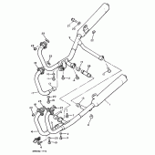 Схема вузла: Вихлопна система Yamaha XJ600 Diversion (S-TYPE)