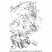 Схема вузла: Радіатор та Патрубок системи охолодження Yamaha XVZ1300 Venture Royale