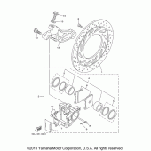 Схема узла: Задний тормозной суппорт Yamaha XVS1100 V-Star Custom (with Flames)