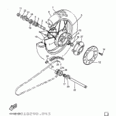 Схема вузла: Заднє колесо Yamaha TT600