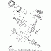 Схема вузла: Колінчастий вал і поршень Yamaha XVS1100 V-Star Custom