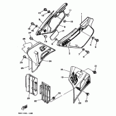 Схема вузла: Бічна кришка / масляний бак Yamaha YZ250 YZ250