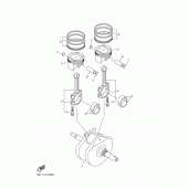 Схема вузла: Колінчастий вал та Поршень Yamaha XVS950 XV950 Racer