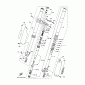Схема вузла: Вилка передньої осі Yamaha YZ125