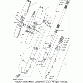 Схема узла: Вилка передней оси Yamaha XV1600 Road Star Silverado