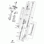 Схема вузла: Вилка передньої осі Yamaha TT600