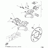 Схема узла: Задний тормозной суппорт Yamaha TT600