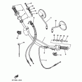 Схема узла: Руль и Тросики Yamaha XT350 XT350