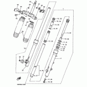 Схема узла: Вилка передней оси Yamaha XT500