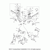 Схема узла: Передний тормозной цилиндр Yamaha XV1900 Roadliner S