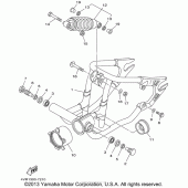 Схема вузла: Задній важіль та підвіска Yamaha XVS650 V-Star Custom
