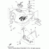 Схема узла: Топливный бак (Non calinia) Yamaha TW200 TRAILWAY