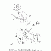 Схема вузла: Пульт управління рульовий та Важіль Yamaha XVS1300 Stryker