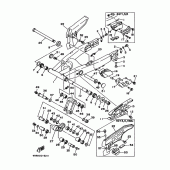 Схема вузла: Задній важіль та підвіска Yamaha TT250R TT-R