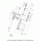 Схема вузла: Вилка передньої осі Yamaha TTR230 TT-R230