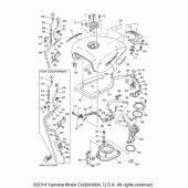Схема вузла: Паливний бак Yamaha XV1700 Road Star Midnight Warrior