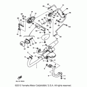 Схема узла: Выхлопная система Yamaha XV250 Virago