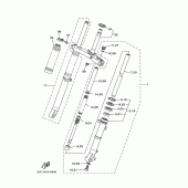 Схема вузла: Вилка передньої осі Yamaha TW225