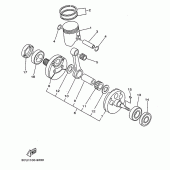 Схема узла: Коленчатый вал и Поршень Yamaha YZ250 YZ250