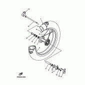 Схема вузла: Переднє колесо Yamaha TW125
