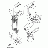 Схема узла: Радиатор и Патрубок системы охлаждения Yamaha DT125 DT125