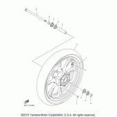 Схема вузла: Переднє колесо Yamaha XVS950 V-Star Tourer
