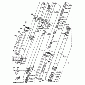 Схема узла: Вилка передней оси Yamaha YZ250 YZ250